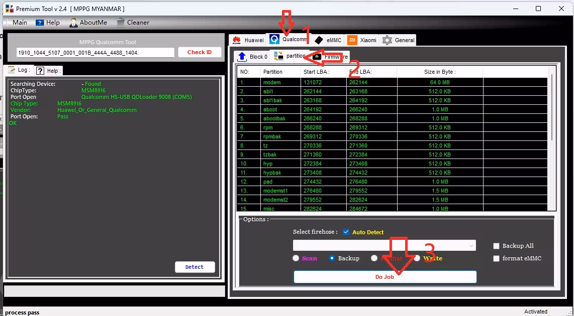 点击Do Job扫描分区